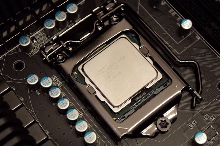 Team working on motor